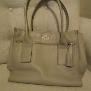 Kate Spade gray/taupe leather tote